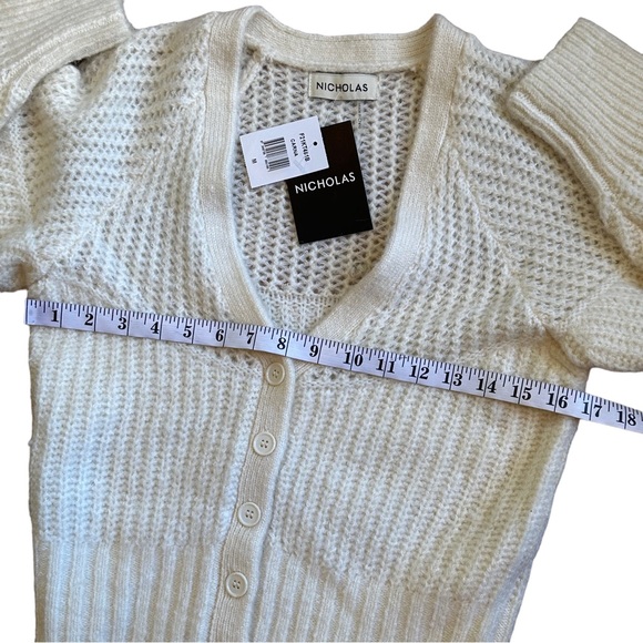 NWT NICHOLAS Camilla Cable Knit Wool & Alpaca Blend Cardigan M - Picture 5 of 10